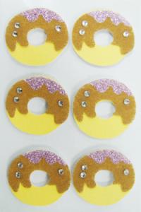 Quality Doughnut Round Fuzzy Animal Stickers , Non Woven Custom Glitter Stickers wholesale