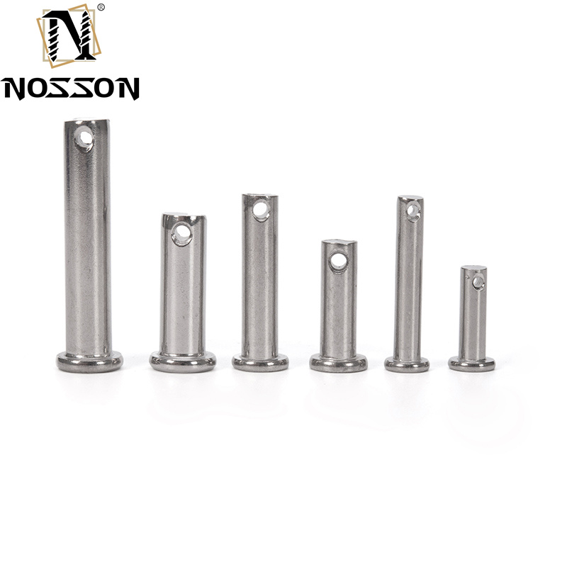 Longer Life TiCN Finish 304 Stainless Steel Flat Head Cylindrical Pin with Hole and Steel Lock Cotter Pin Standard DIN94
