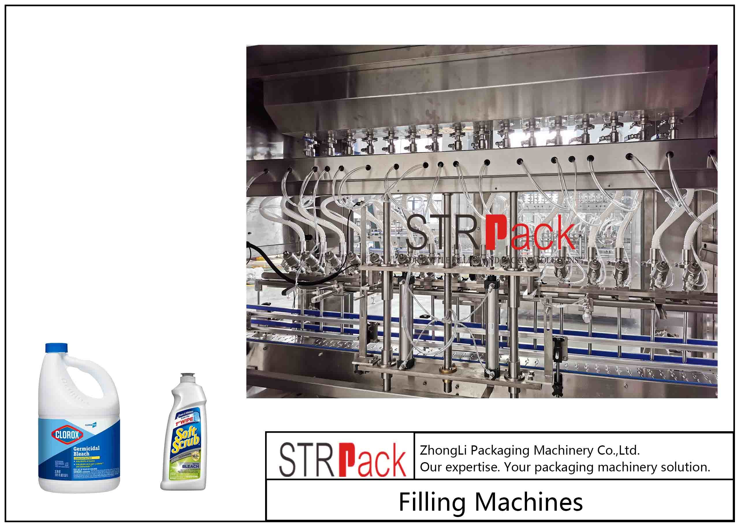 Linear Type Chemical Liquid Daily Use Gravity Filling Machine 220V / 50Hz