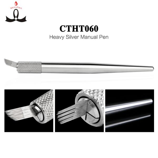 Stainless Steel Autoclavable Manual Tattoo Pen / Heavy Silver Permanent Makeup
