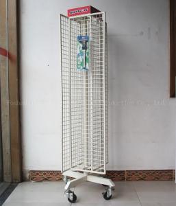 Quality Removale 1650mm High 600mm Long Rotating Display Rack White Wire wholesale