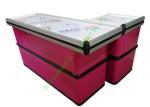 Used Grocery Store Check-out Cash Counter Steel Red Cash Wrap Counter