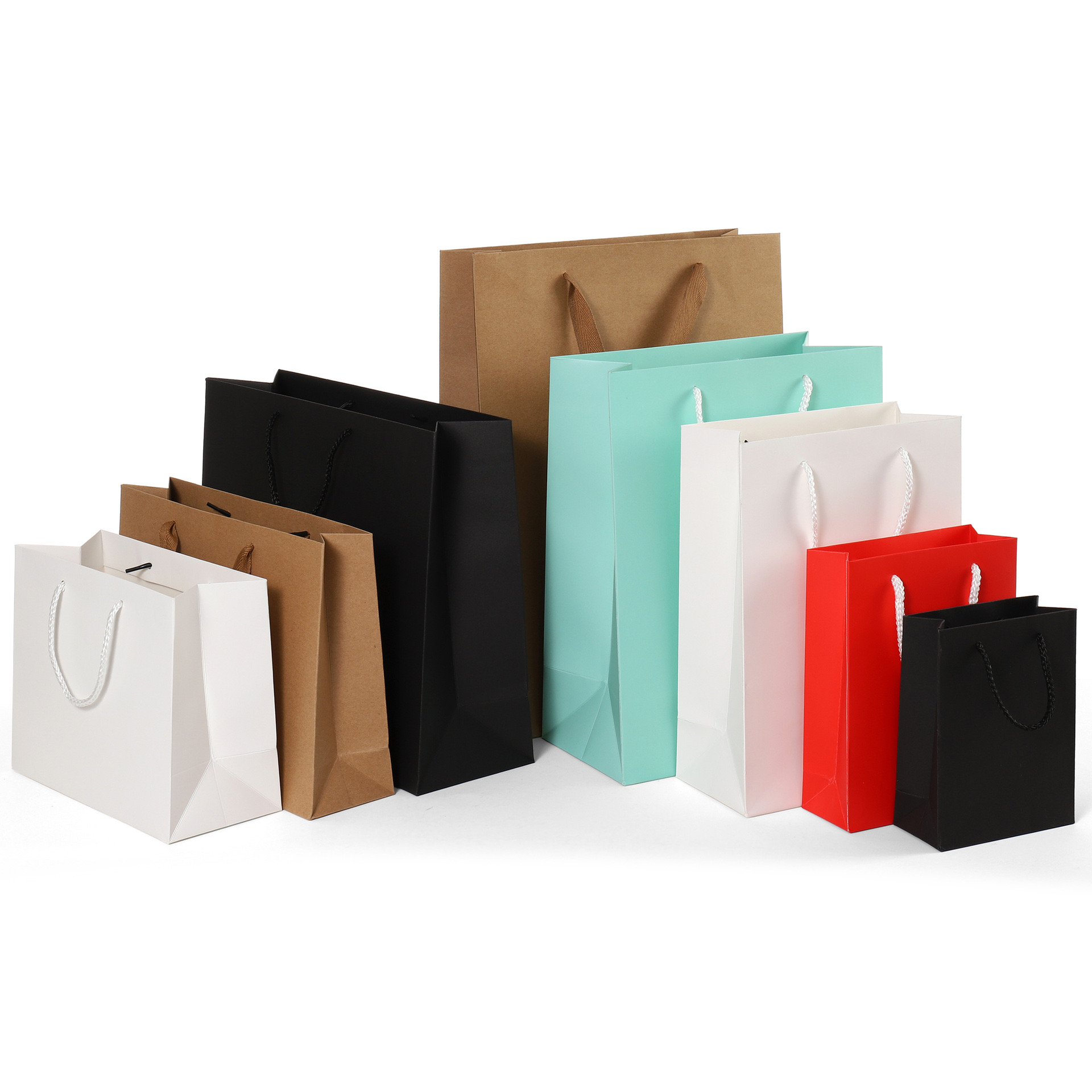 CMYK 4 Color Offset Printing Paper Bag With Handles for Custom Gifts Shopping Packaging