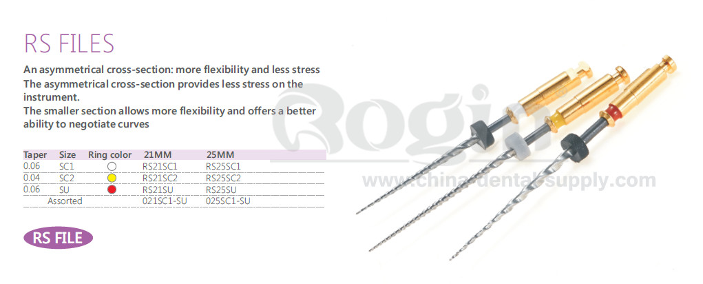 6 Pcs Dental Endo Files , Rs Dental Root Canal Files With Gold Shank