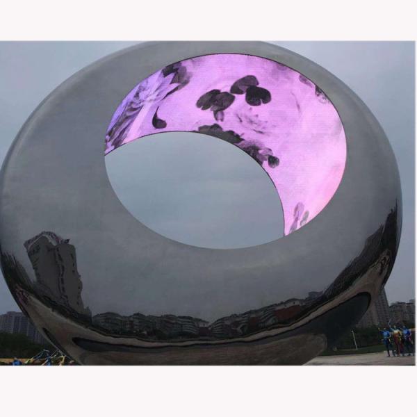 Outdoor Large metal round stainless steel sculpture project,Stainless steel