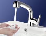 Simple Pull Out Rotary Hot Cold Bathroom Basin Faucet