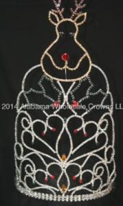 Quality Elk rhinestone crowns custom deer christmas pageant crowns for holiday pageant crowns wholesale crystal pageant crowns wholesale