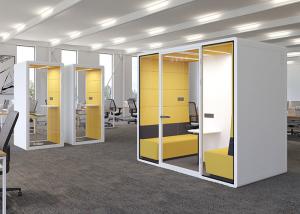 Quality Safe Silent Office Phone Booths Easy Assemble Sound Proof Glass Cabin wholesale