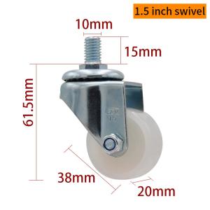 Quality Small Swivel Wheel Caster 1.5 Inch 40kg TPA Threaded Caster Wheels 2615S-23 wholesale