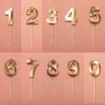 Wholesale Number Candles Gold-Plated 0-9 Wax Cake Candle Mini Cake Shaped