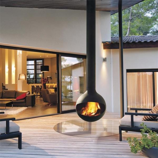 Villa Room Wood Burning Heaters Ceiling Suspended Fireplace Special Shaped