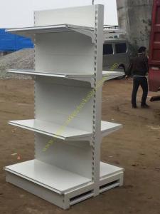 Quality Double Sided Four Tier Supermarket Display Stands / Retail Store Display Shelves wholesale
