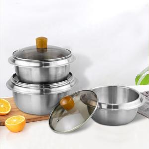 Quality High Quality Food Cooking Pot 304 Stainless Steel 18cm 20cm 22cm Restaurant Stock Pot Set Cooking Pot wholesale