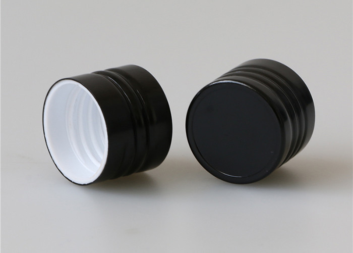 Plastic Storage Caps For Canning Jars Black Color Ribbed 24 / 410