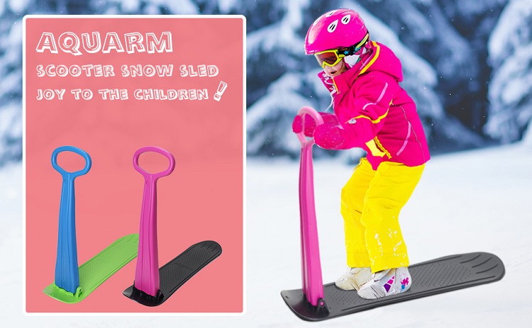 Children's Kick Snowboard Scooter with Foldable Design and Plastic Material