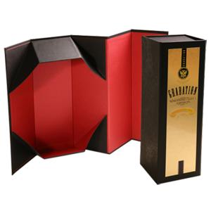 Quality Luxury Collapsible Wine Packaging Box With Magnetic Closure UV Coating wholesale