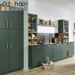 Green and Red Kitchen Cabinet Islands with Seating Modern Wooden Kitchen