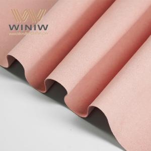 Quality 0.4mm Pink Microsuede Vegan Suede Fabric PU Artificial Leather For Show Cases wholesale