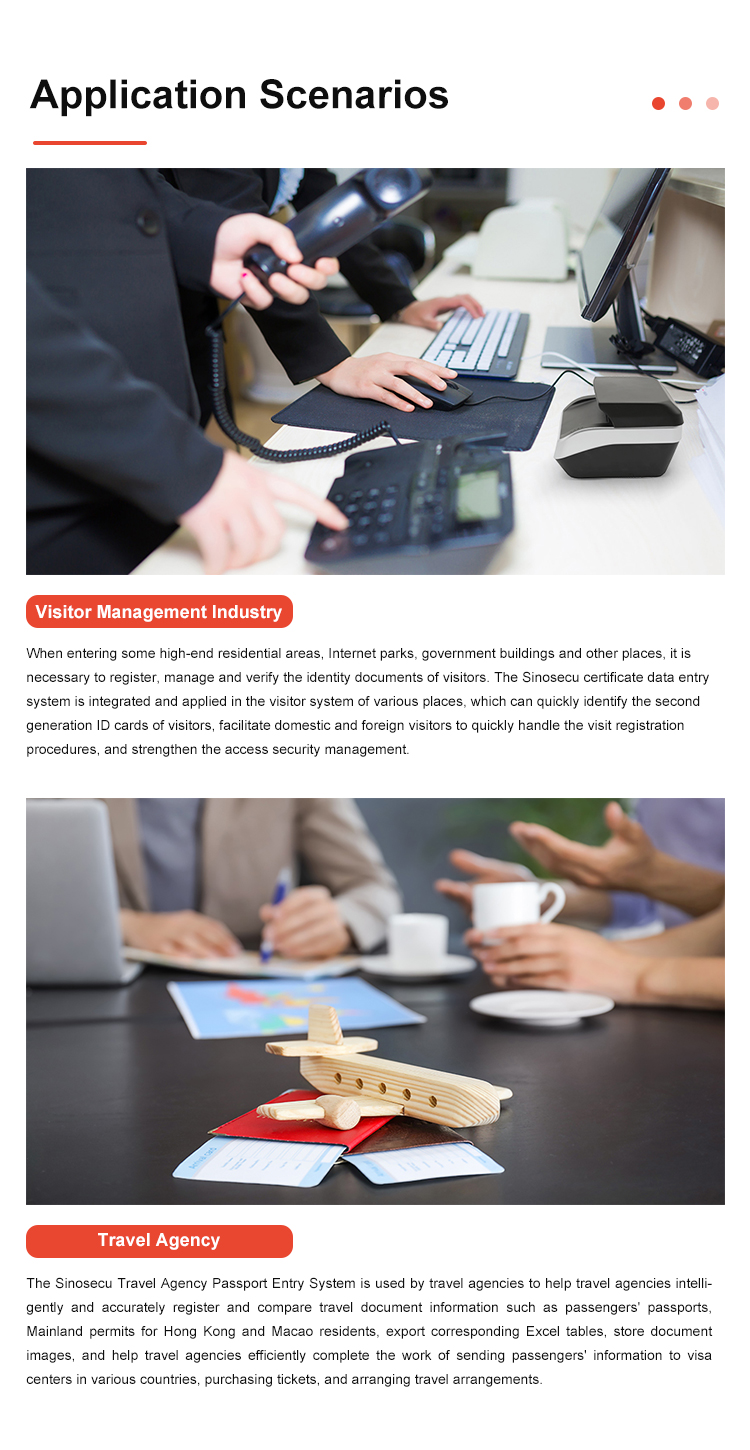 Fast Passport Data Entry with Sinosecu Travel Agency's All-in-One Solution and Reader