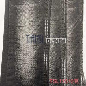 Quality Black Heavy Fake Knitted Jeans Slub Denim Fabric By The Yard 12 Oz wholesale