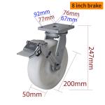 8 Inch Heavy Duty Casters 900kg Load 200mm Swivel Castors 788-26
