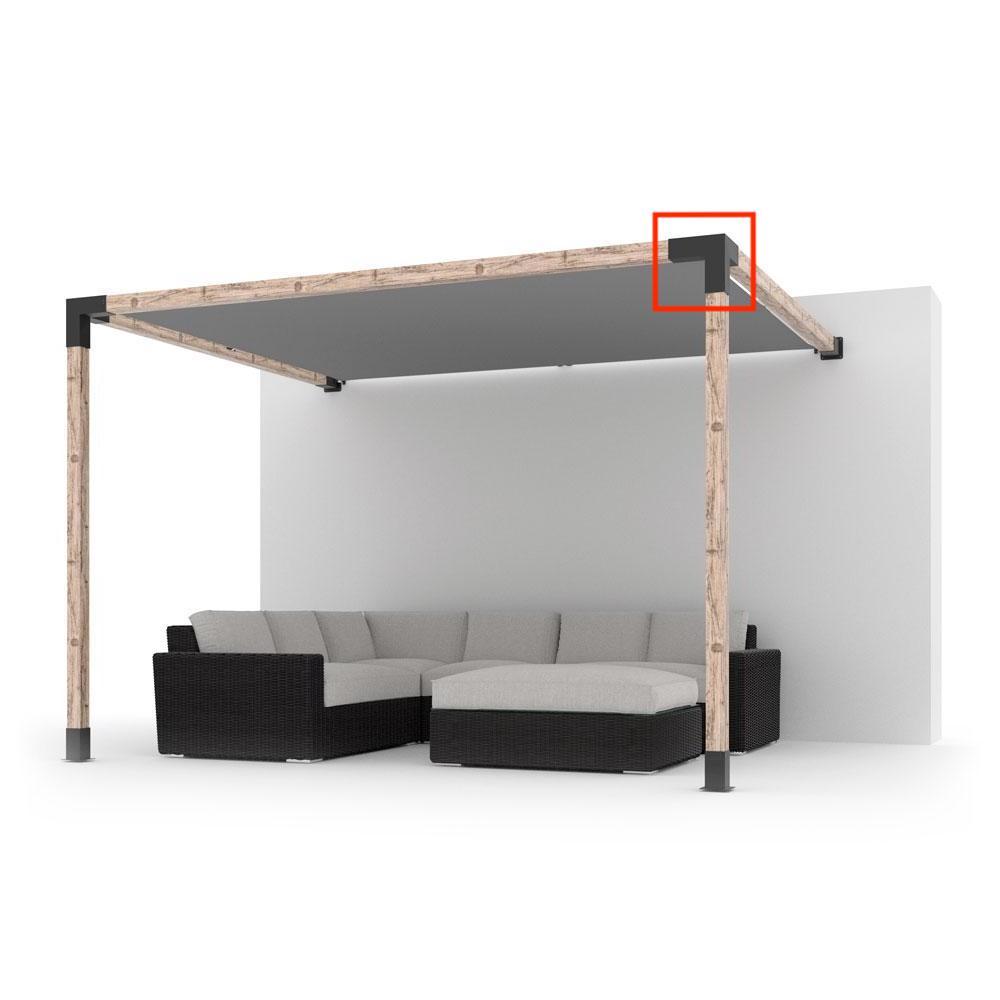 Steel Gazebo Bracket Kit with Electrophoretic Paint Coated 3 Way Angle Extension Bracket and Post Base