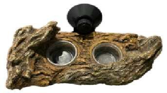 Simulation Tree Stump Reptile Water Dish 3D Stereo Tortoise Feeding Bowl