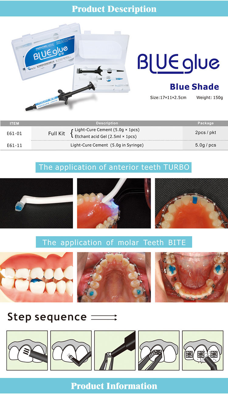 Blue Glue Orthodontic Adhesives / Light Cure Band Cement With CE Certification