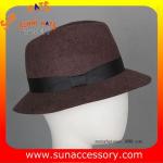 T8981177 Sun Accessory customized fashion winner 100% wool felt fedora hats,