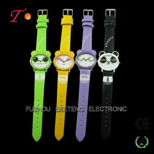 Quality Cute designed case and cartoon dial for children watch with silicone strap wholesale
