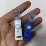 Exclusive Blue White ID Badge Holder Clip Plastic Hanging Clip