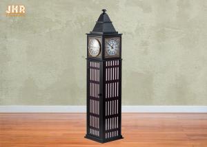 Quality Tower Shape Storage Rack Wood Floor Clock MDF CD DVD Storage Cabinets Wooden Floor Rack Black Color wholesale