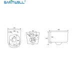 Sanitwell SWJ1125 Bathroom wc white toilet bowl rimless flush