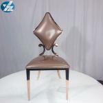 Luxury 50X55X107 SS Diamond Wedding Golden Dining Chair OEM White
