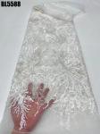 Luxury ladys dress black handmade beaded bridal handmade bead fabric Bead lace