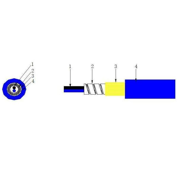 Duplex LSZH Indoor Outdoor Armored Fiber 2 Core 3.0mm Steel Armored Fiber Optic