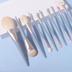 OEM ODM Synthetic Fibers Blue 15 Pcs Makeup Brush Set