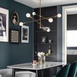 Modern Led Chandeliers Lighting Long Pole Gold Black sputnik chandelier(WH-MI