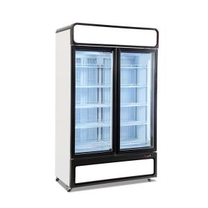 Quality Double Door Upright Ice Cream Display Freezer With Automatic Defrost Glass Door wholesale