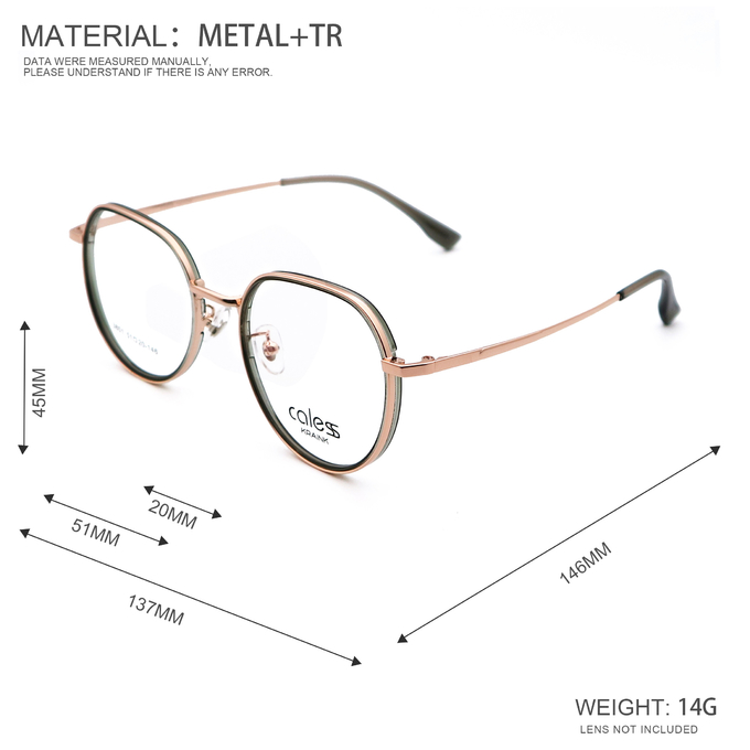 Exquisite Modern Design Metal Optical Frame Glasses Comfort