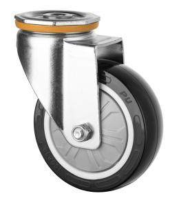 Quality Black PU Caster With Bolt Hole 4 Inch wholesale