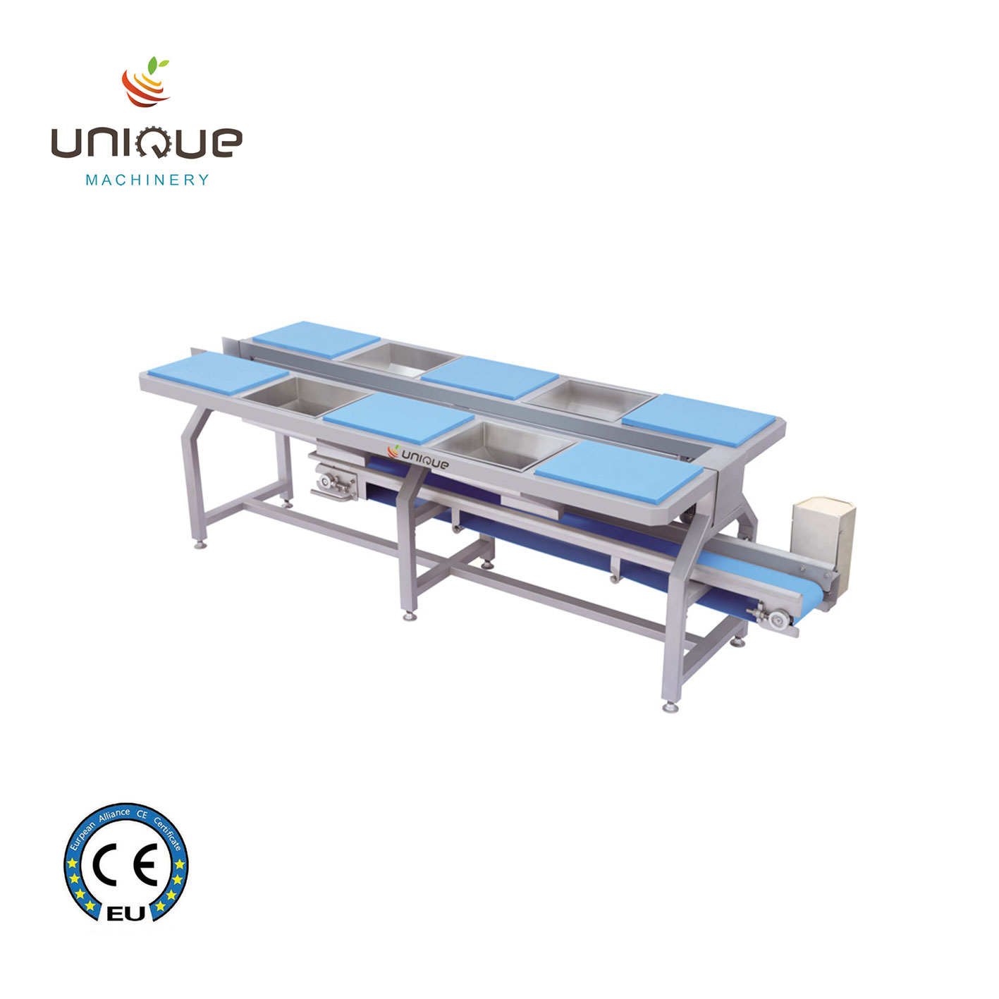 Stainless Steel Vegetable Sorting Table and Conveyors Vegetable Preparation Table 0.74 kW