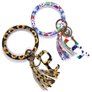 Quality Women Lightweight Round Bracelet Keychain Nickle Plating CE Certification wholesale