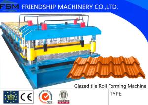 Quality 0.3mm - 0.8mm Roof Panel Glazed Tile Roll Forming Enquipment 18 Forming Stations wholesale