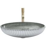 45mm Drain Diameter Glass Vessel Basins Shinning Chromed In Pumpkin Shape