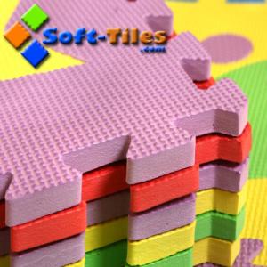 Quality 30-38degree Shore C Children'S Jigsaw Floor Mats / 10mm Soft Tiles Playmat wholesale