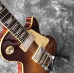 Custom Shop Flame Maple Top Brown LP Electric Guitar Bigbys Tremolo