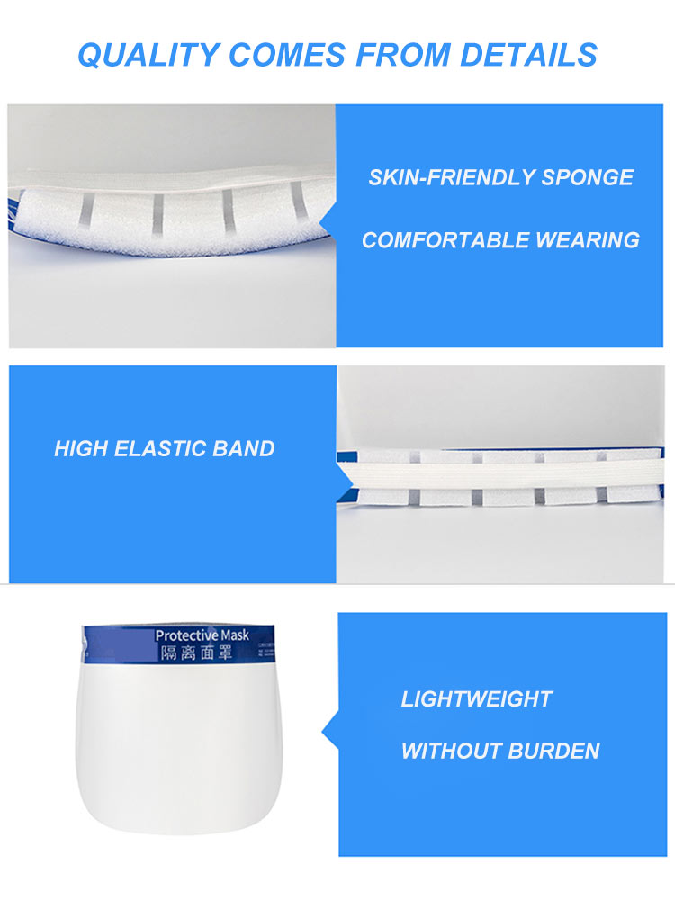 transparent safety full clear disposable protection plastic protective visors face shield disposable face shield