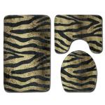 Animal Leopard Patterned Three Piece Bathroom Mats Rugs OEM ODM