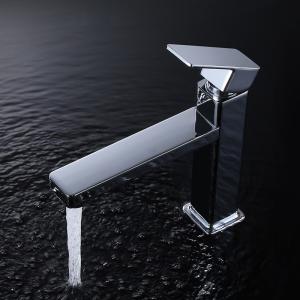 Quality 1.2GPM Single Cold Water Basin Tap Matte Black Chrome Vessel Sink Faucet wholesale